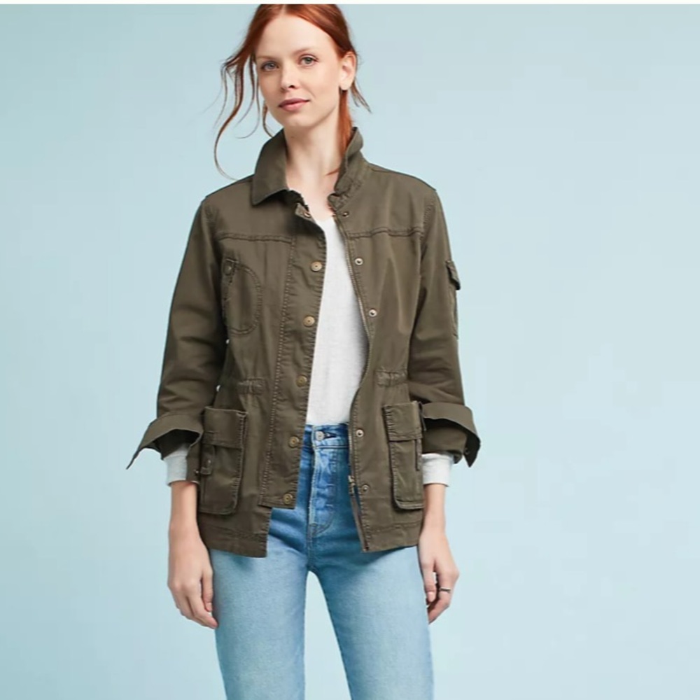 Anthropologie Marrakech Utility Jacket, color- green, size medium, GUC